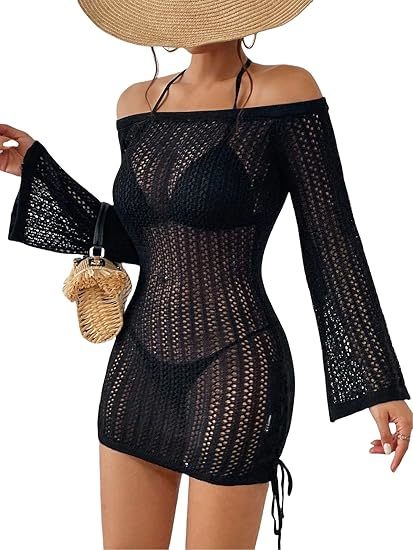 Swimwear Cover Up Fashion Beach Hand Crochet Shawl Capelet Skirt Knitted Texture One-Piece Short Hand Crochet Shawl Swimsuit Cover Ups Fashion Accessories