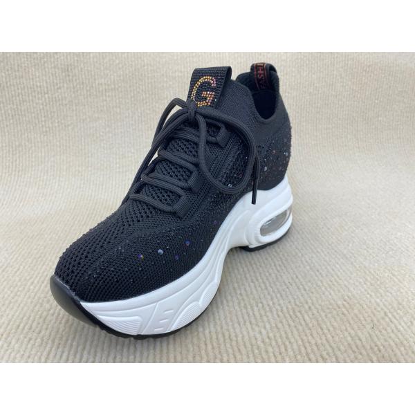 Bling Crystal Platform Loafers Black