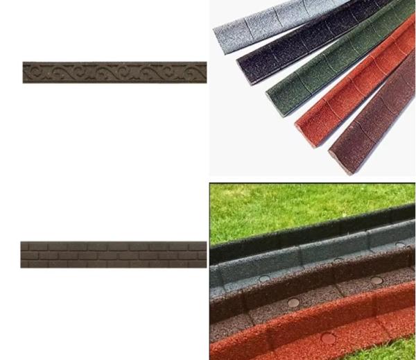 Recycled Rubber Landscape Edging 1200x100mm Black