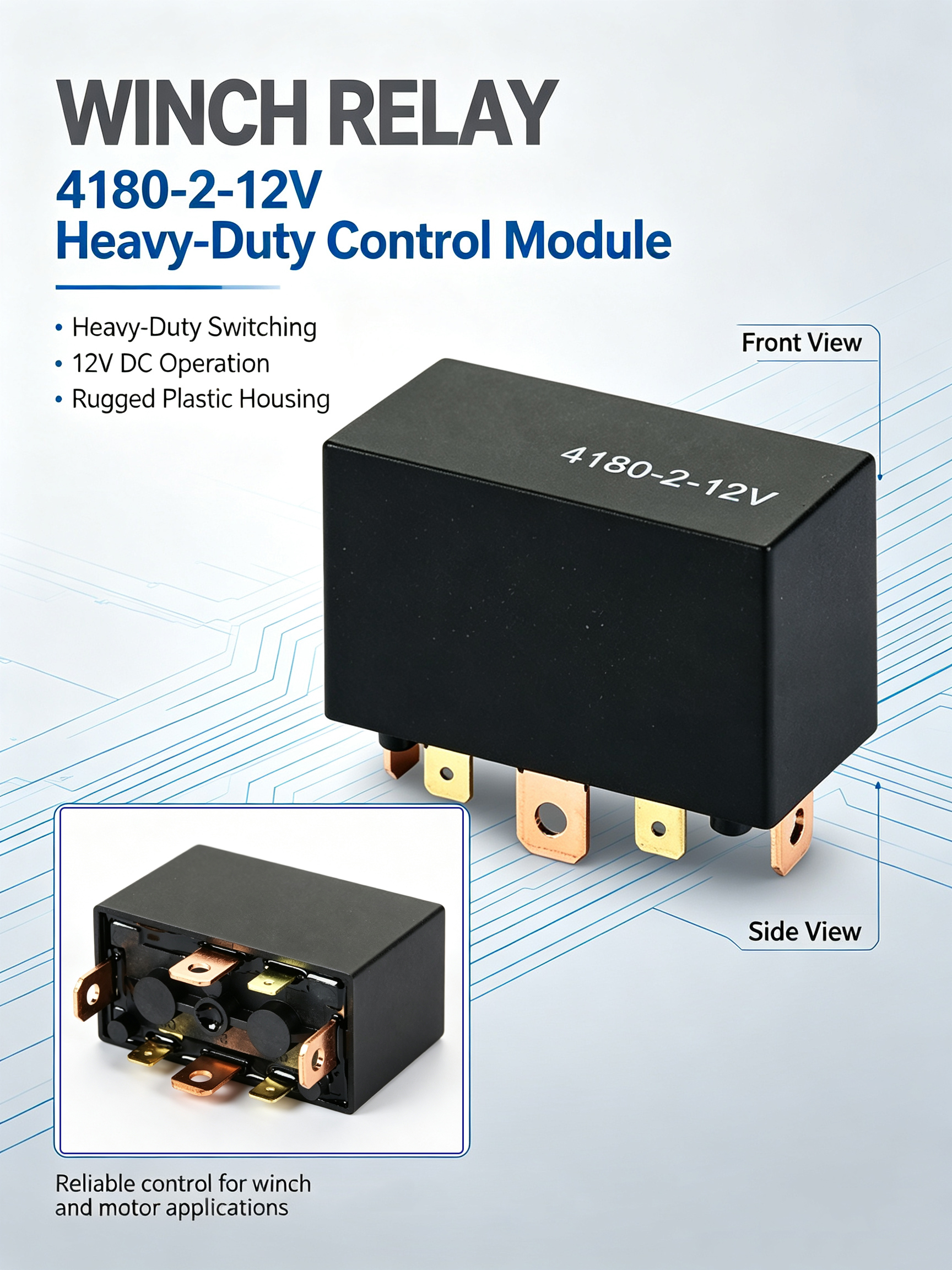IP67 DPDT Winch Relay Contactor Automotive Relay 7PIN 80A 100A 12V 24V
