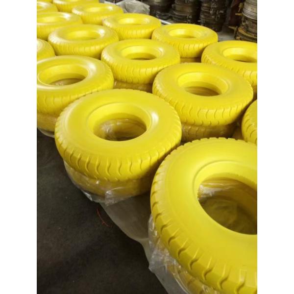 La PU del OEM hace espuma la rueda de goma dura sólida semi hueco 325-8 de 8 pulgadas