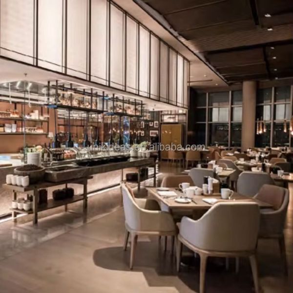 Factory Customized Durable Hotel Restaurant Commercial Furniture Classic Dining Table and Chair Set