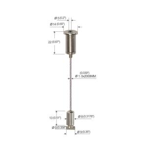 Nickel Plated Copper LED Linear Light Suspension Kits With Slider Studs YW-86005