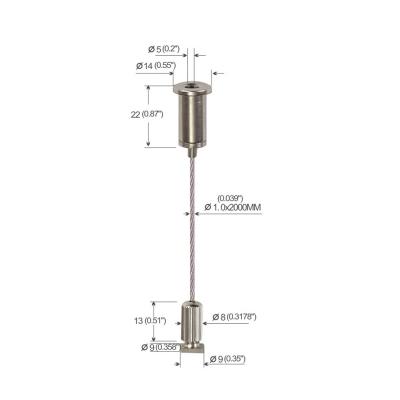 Screw In Cable Hanging System With Side Exit Brass And Stainless Steel Wire Cable Gripper Hanging Kits