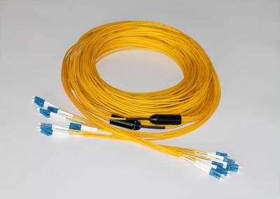 LC UPC To LC UPC Fiber Optic Breakout Cable Singlemode 12 Cores 9 125um PVC Sheath