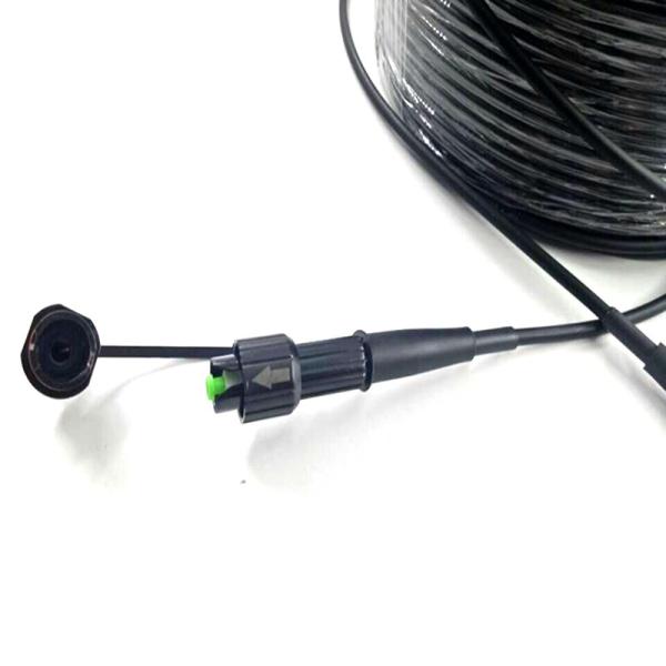 100m-150m Fiber Optic Drop Cable Reduce Welding With Mini SC Waterproof Connector