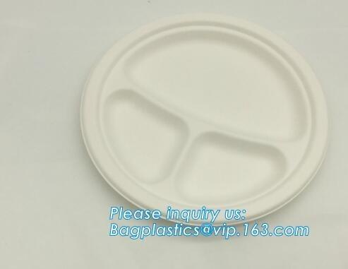 Biodegradable plate food grade green sugarcane bagasse plate,10 sugarcane ecofriendly disposable oval plate bagease pac