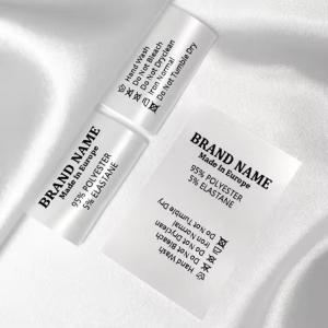 Satin Silk Printed Clothing Labels Woven Shirt Neck Tags Care Labels For