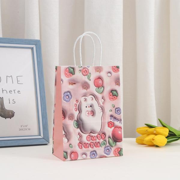 Cute Bunny Embossed Easter Party Decoration Bag Custom Color Accepted Bio-degradable