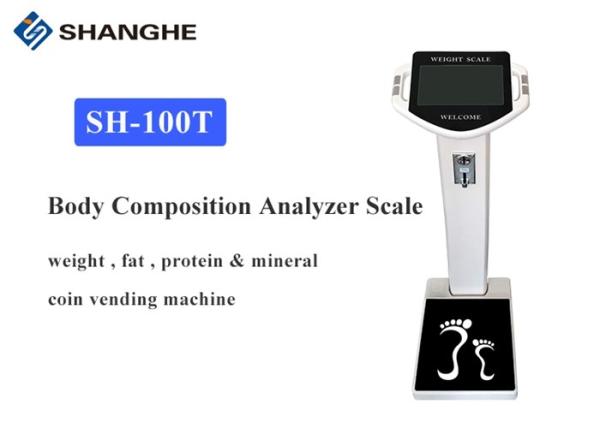Coin Operated Body Fat Measurement Machine LCD Multimedia Advertising For Medical Centers