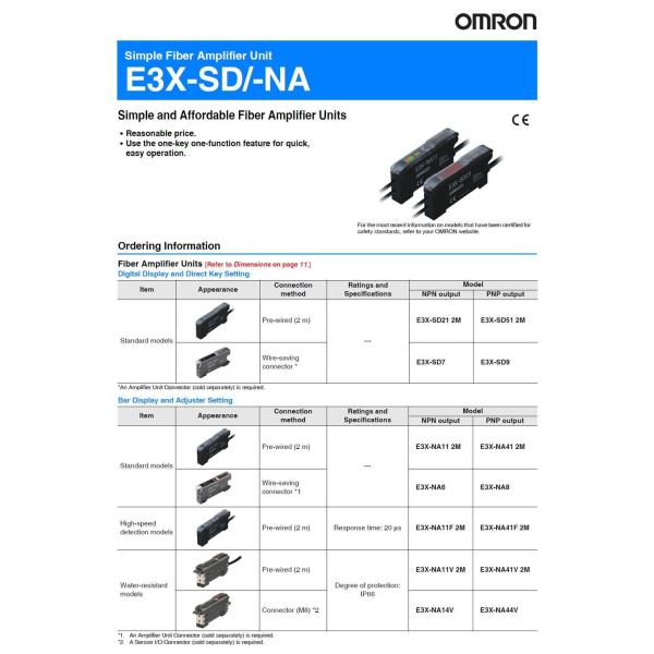 Omron Original Optical Fiber Amplifier E3X-Na11 Photoelectric Switch Sensor