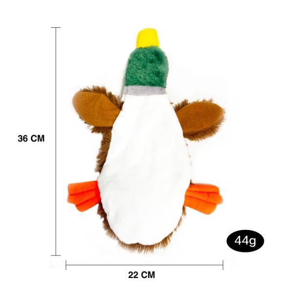 Jouets en peluche doux pour chien, canard sauvage, chiot, interactifs, sans rembourrage, couinants