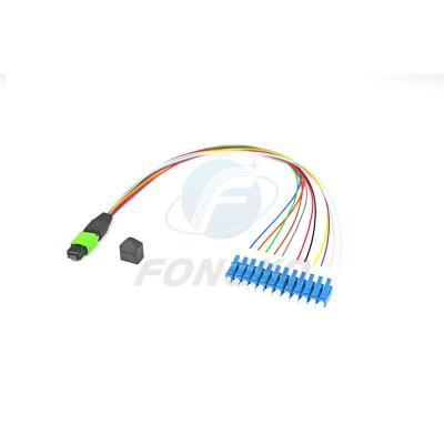 8/12/24 Fibra MTP MPO para LC Fanout Patch Cable para FTTB Tipo de conector MPO de 0,9 mm