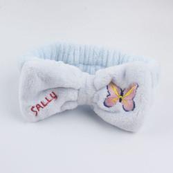 Pink  Red Black Wash Face Elastic Hair Band Cute Butterfly Bow Soft Makeup Headband