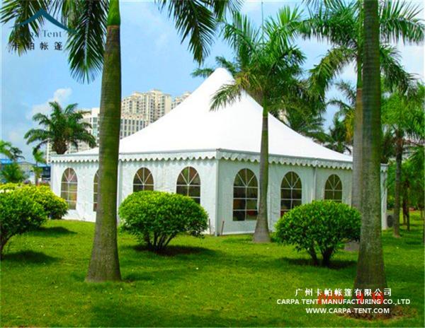 Wind - Resistant 50 Seater White Aluminum Pagoda Tent / Gazebo Event Tent