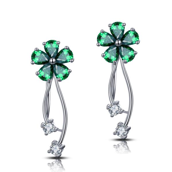 Жемчуг серег 6.0mm CZ серег 925 хрящевины жемчуга свежей воды серебряный круглый