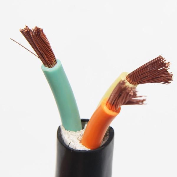 LV Multicore Copper Flexible Cable Conductor Round / Flat Rubber Sheath