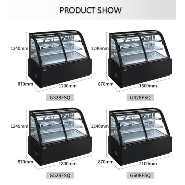 Front Opening Doors 220V 900W Cake Display Fridge