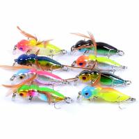8 cores 4.5cm/3g 10# Ganchos de plástico duro isco de pesca Minnow iscas