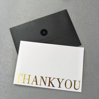 Custom Black Logo Foil Print Business Invitation Gift Greeting Card With Envelope