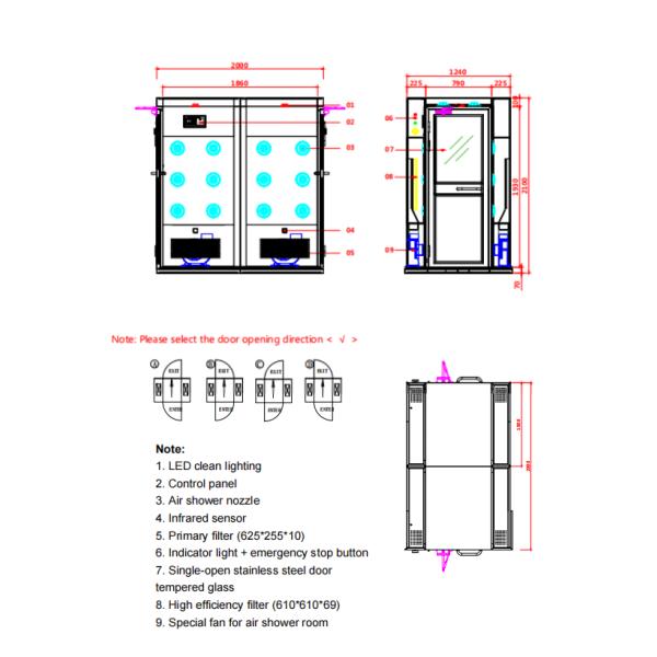 Industrial Air Shower for High-Traffic Zones | 201 Stainless Steel & Dual HEPA Jets | ISO-Certified