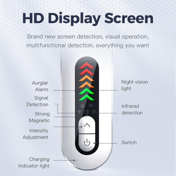 ホワイト 隠されたスパイカメラ検出器 プラスチック 携帯セキュリティカメラ検出器