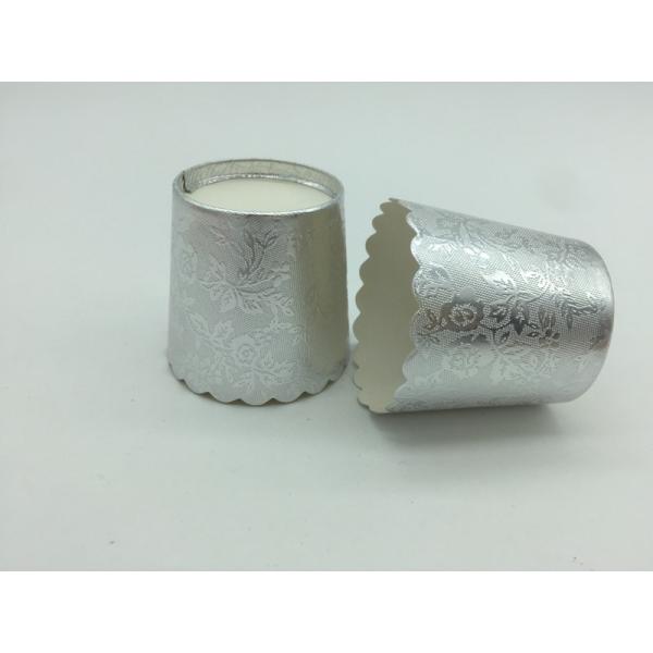 Oil - Proof Laser Cut Cupcake Holders , Silver Foil Cupcake Liners Food Container