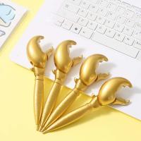 Pinceau en forme de crabe Mini stylo à bille créatif de poisson en bois doré 0.7mm stylo à bille