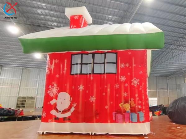 Manufacturer Inflatable Christmas House Outdoor Holiday Decoration With LED Light