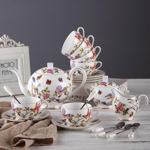 Multicolored Lightahead 1100ml Unique Antique Ceramic Teapots Set