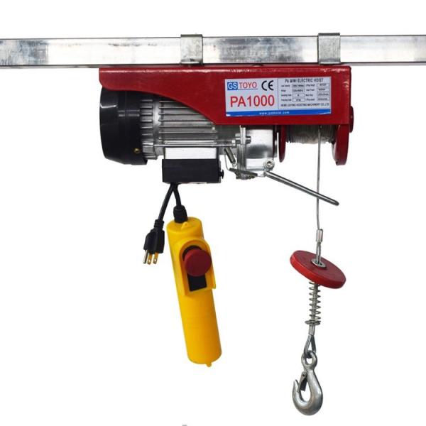 Single Hook Miniature Electric Hoist , PA100 Electric Wire Rope Hoist 1 Ton