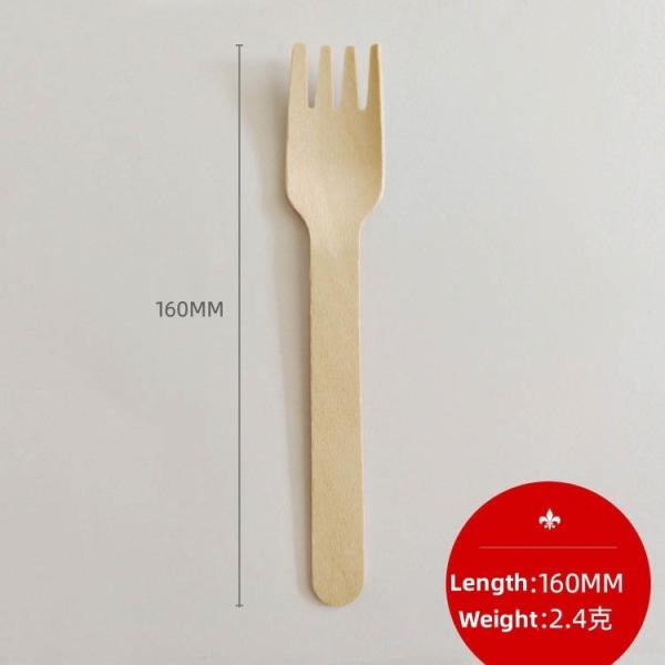 Wooden Fork for Eco-friendly Disposable Ice Cream Cake Straight Style and Convenient