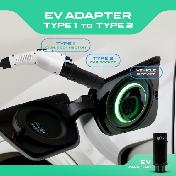 Type1 To Type2 Electric Vehicle Charger Adapter Converter Connector EV Charger AC 250V