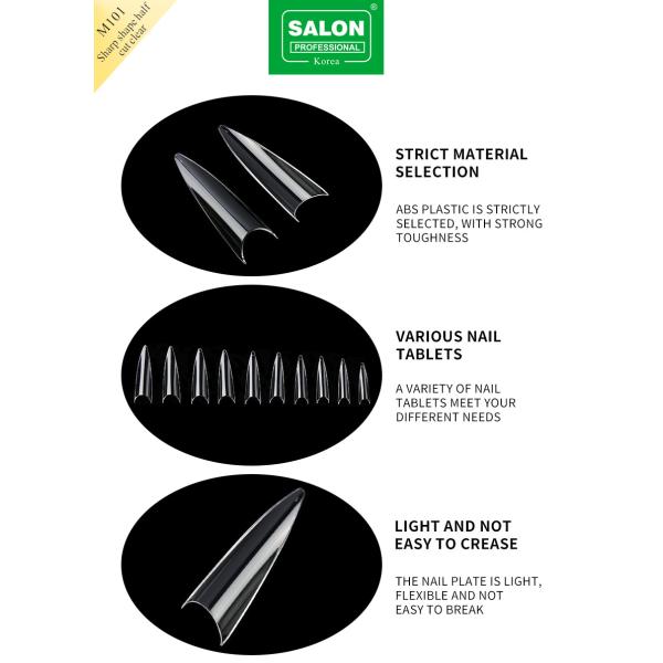 Hot Sale Sharp Shape False Nails Half Cover ABS Acrylic False Fingernails Wholesale