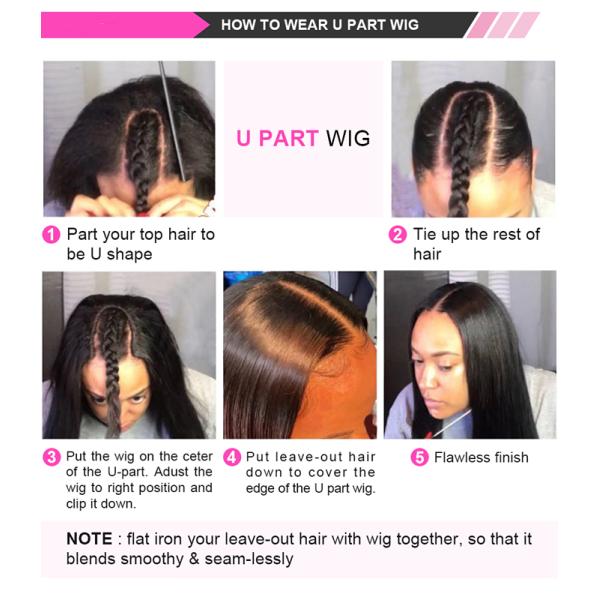 человеческие волосы Glueless части Yaki прямые u полных париков волос 8A Kinky