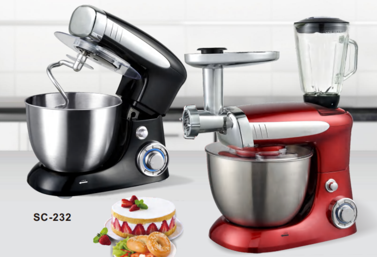 4L 800W Stand Mixer 6 Speed Pulse Mixer With Meat Grinder  Blender Option