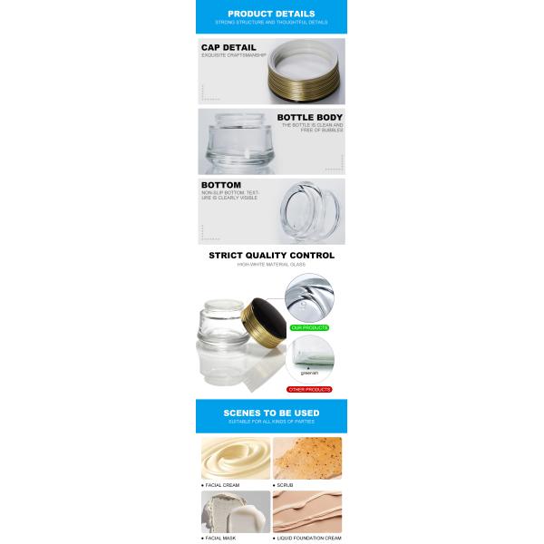 Glass Cream Jar New Design White Clear Compartments Platinum Lid Glass Jar Cream Luxury