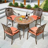 Villa Aluminum Patio Furniture Sets European Cast Aluminum Dining Set