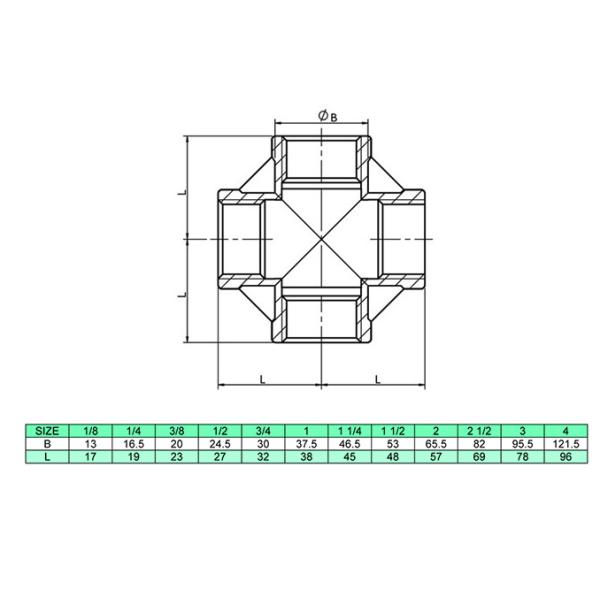 Professional Stainless Steel Pipe Fittings Sanitary Stainless Steel Cross