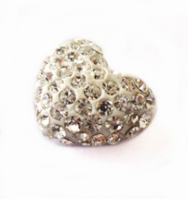 12-16mm Red Clay Heart Shaped Beads, Shamballa Beads with two hole,many color avaliable