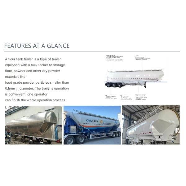 CIMC Latest Design Of Food Grade High-strength Flour Bulk Flour Tank Trailer