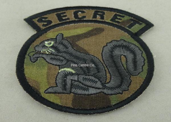 Cotton Thread Embroidery Patches For Clothes , Military Emblem Badge