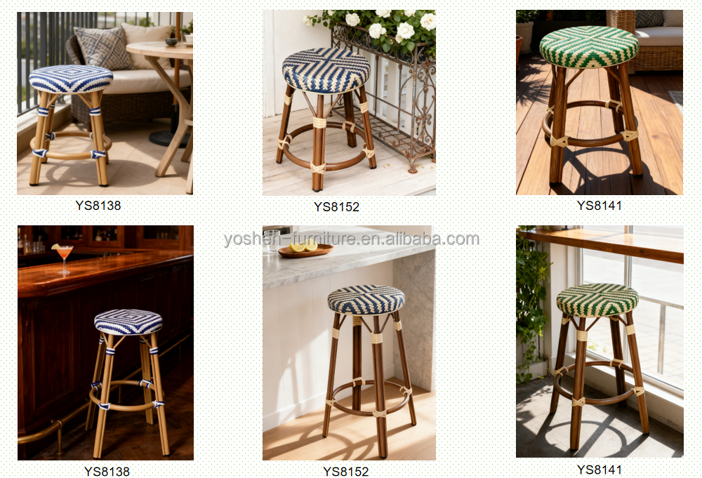 Aluminum Outdoor Bar Stool Waterproof & UV-Resistant Patio & Bar High Stool