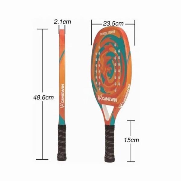 Beach Tennis Racket Ergonomic Cushion Grip Carbon Fiber Tennis Paddle Racquets