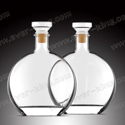 Conhaque de ISO9001 500ml Flint Glass Liquor Bottles For