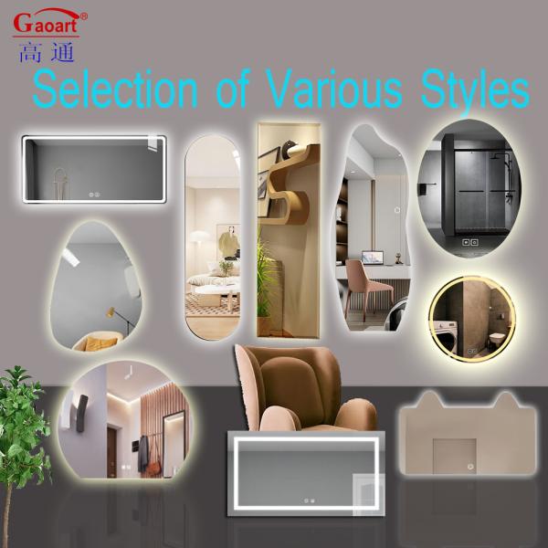 Taille personnalisée Miroir argenté LED salle de bains Lumière murale pour le salon Dortoir décoration