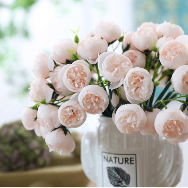 27-head artificial flower bouquet of tea rose, Lafite, artificial flower wedding bouquet, home decoration, photography and arrangement