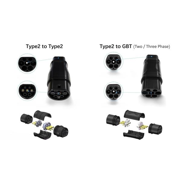 Tesla Type 1 2 CCS 1 2 GB/T J1772 EV Charger Male Female Plugs Socket Convertor