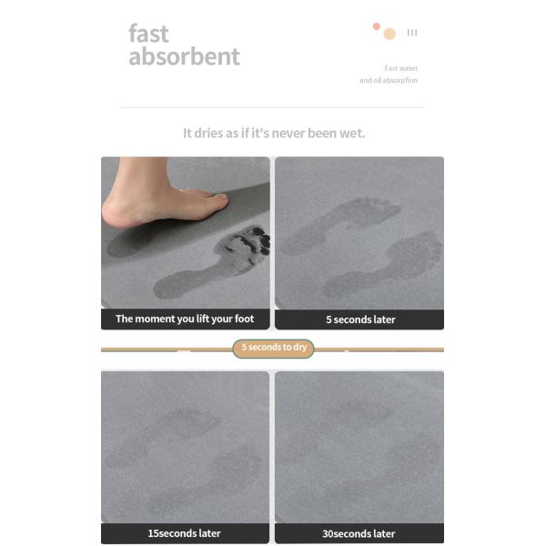 Diseño Antiderrapante Diatomo de la Piedra de Baño Alfombra para el Baño Gris / Estilo de Diseño Personalizado CLASSIC