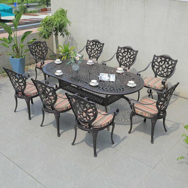 Черный / кремовый ратан Алюминиевый набор для столовой